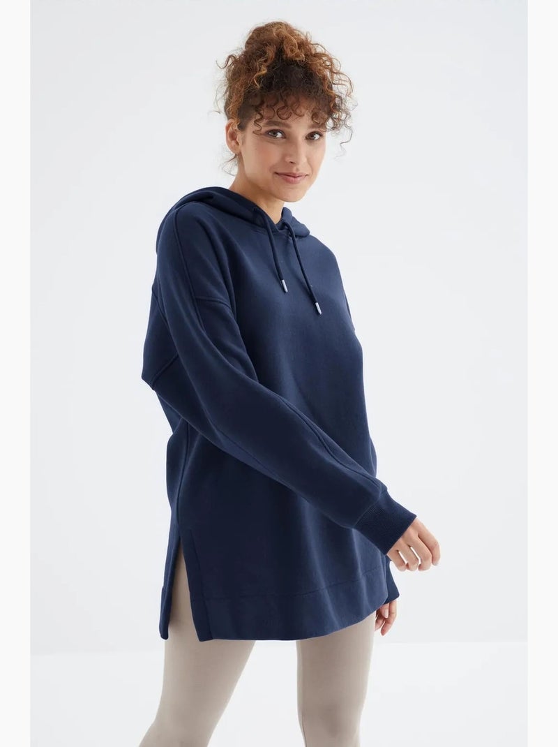Felpa oversize con tasca tommy Blu marino - Kiabi