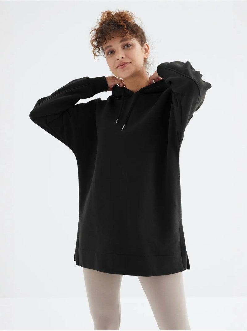 Felpa oversize con tasca tommy Nero - Kiabi
