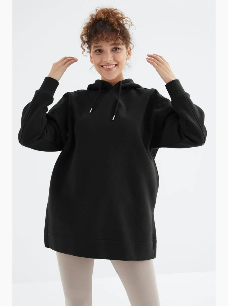 Felpa oversize con tasca tommy Nero - Kiabi