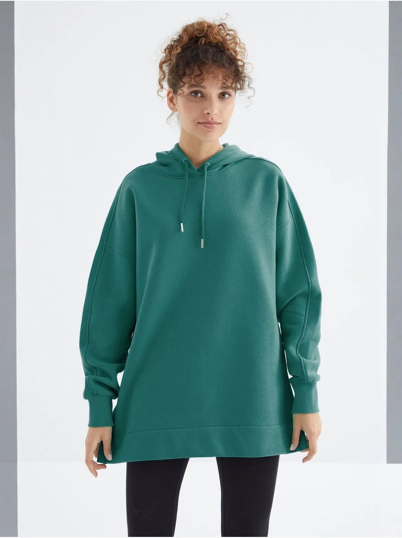 Felpa oversize con tasca tommy Verde smeraldo - Kiabi
