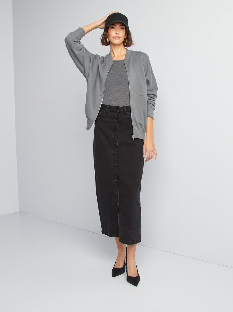 Felpa oversize con zip GRIGIO - Kiabi