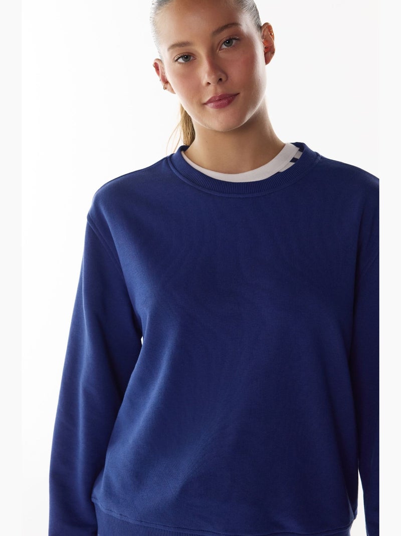 Felpa oversize da donna con girocollo penti Blu cobalto - Kiabi