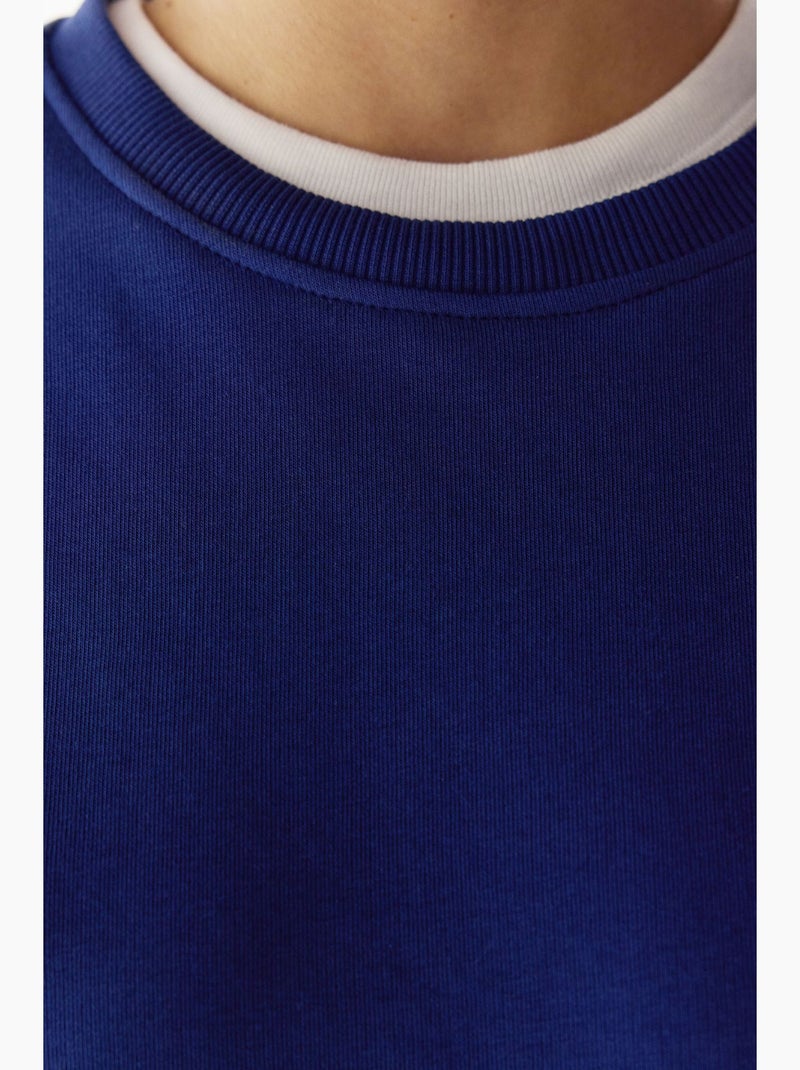 Felpa oversize da donna con girocollo penti Blu cobalto - Kiabi