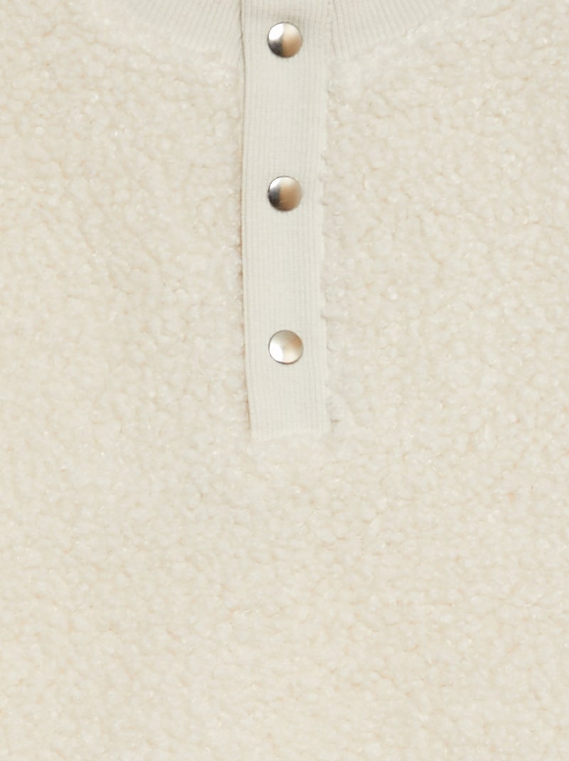 Felpa oversize effetto effetto montone BIANCO - Kiabi