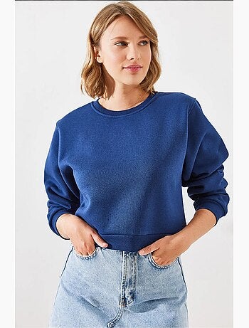 Felpa oversize in maglia con girocollo lucci