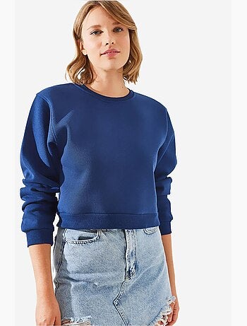 Felpa oversize in maglia con girocollo lucci