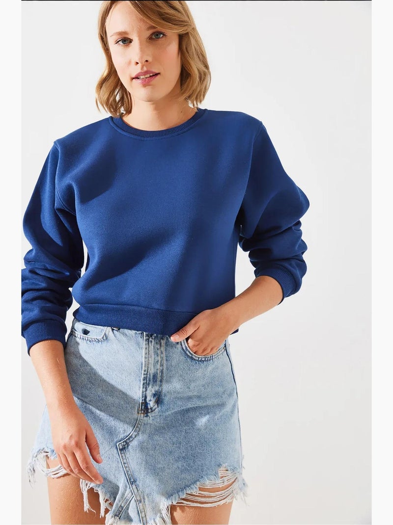 Felpa oversize in maglia con girocollo lucci Blu marino - Kiabi