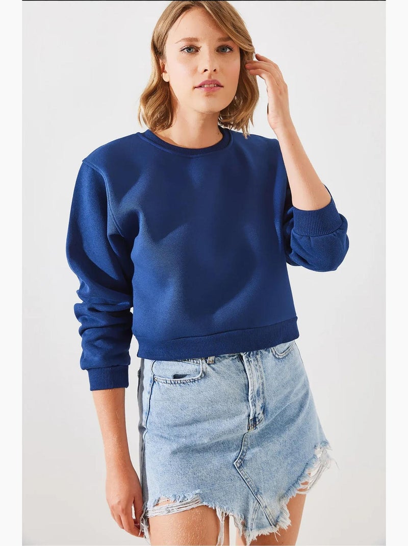 Felpa oversize in maglia con girocollo lucci Blu marino - Kiabi