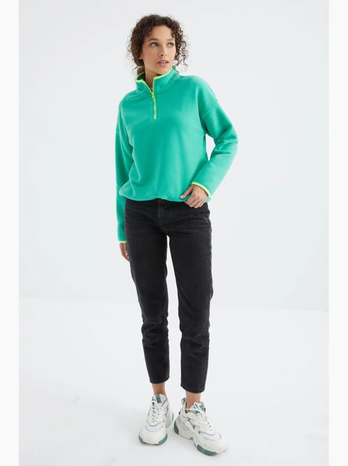 Felpa oversize in peluche con mezza zip tommy - Kiabi Felpa oversize in peluche con mezza zip tommy - Kiabi