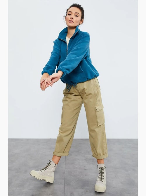 Felpa oversize in peluche con mezza zip tommy - Kiabi Felpa oversize in peluche con mezza zip tommy - Kiabi