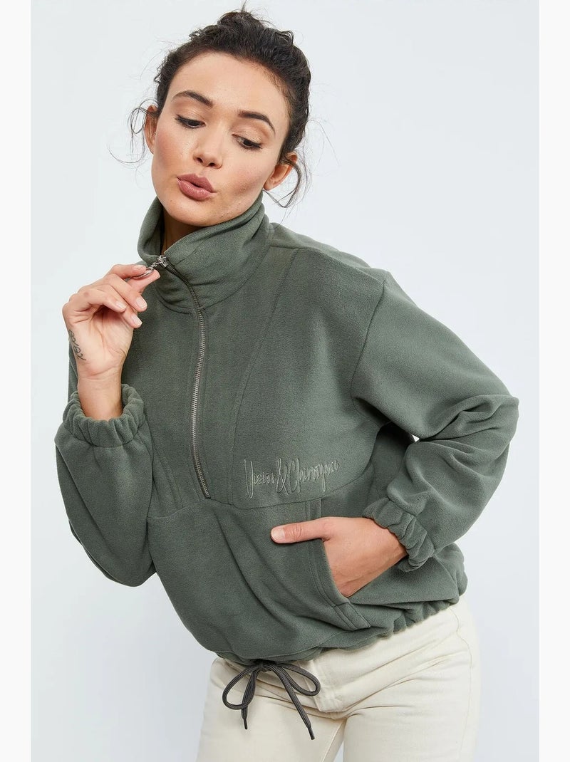 Felpa oversize in peluche con mezza zip tommy Cachi - Kiabi