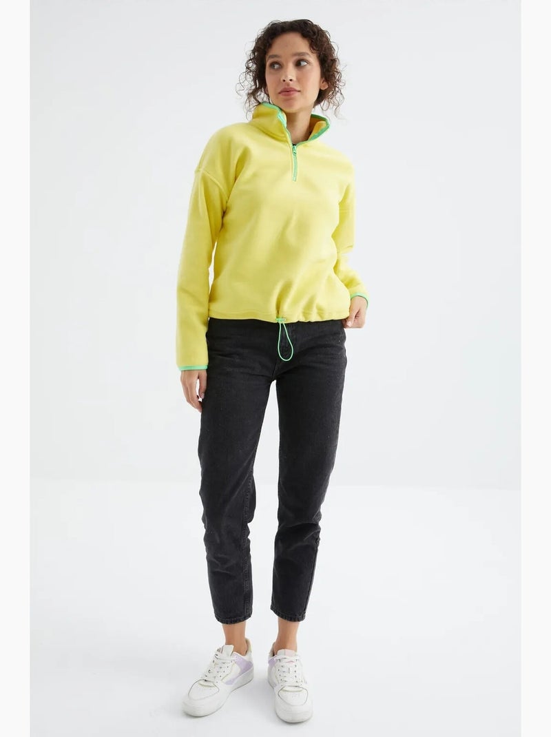Felpa oversize in peluche con mezza zip tommy Giallo limone - Kiabi
