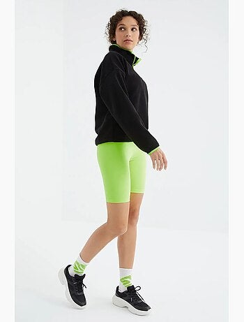 Felpa oversize in peluche con mezza zip tommy