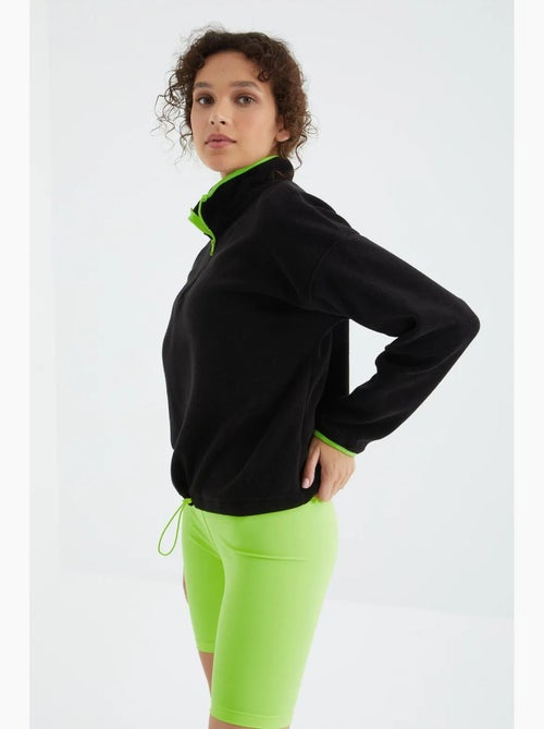 Felpa oversize in peluche con mezza zip tommy - Kiabi