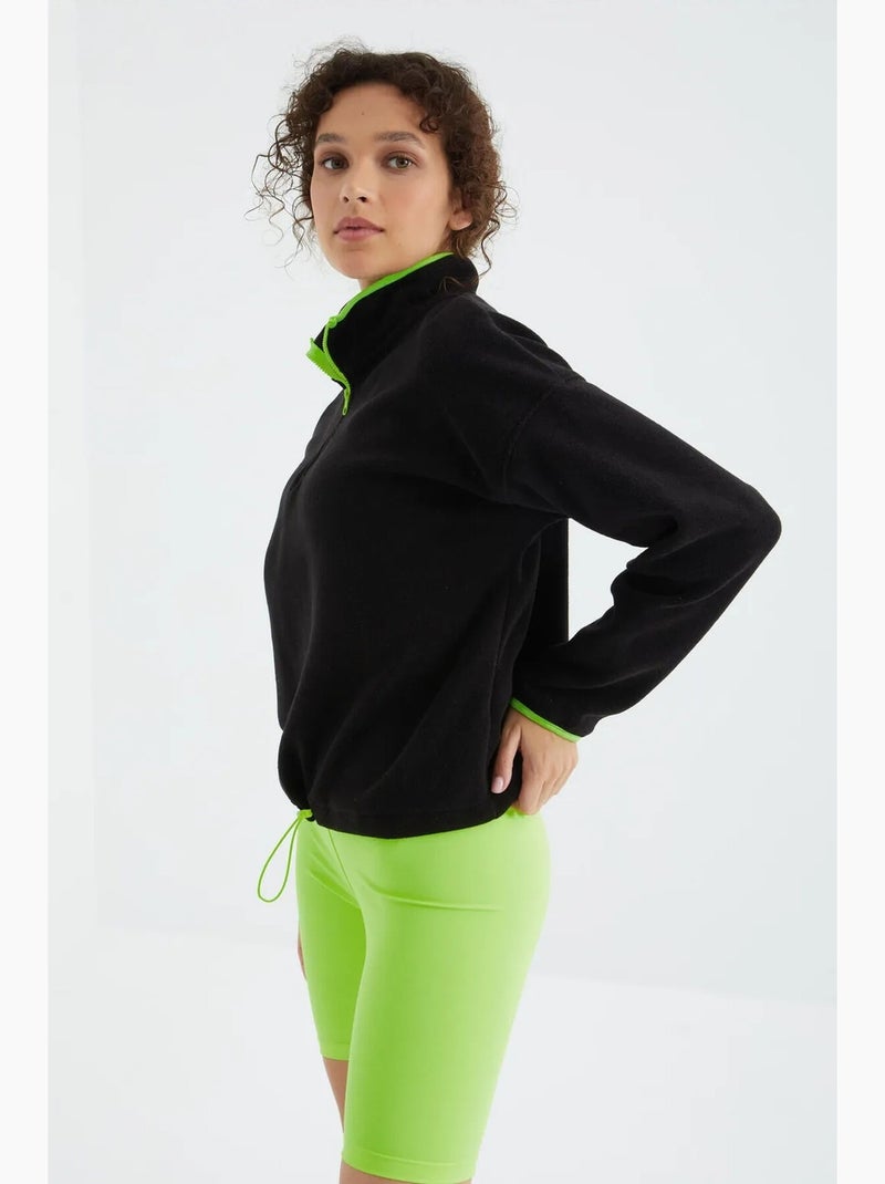 Felpa oversize in peluche con mezza zip tommy Nero - Kiabi