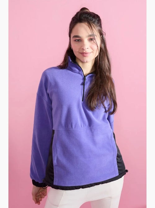Felpa oversize in plush con mezza zip tommy - Kiabi Felpa oversize in plush con mezza zip tommy - Kiabi