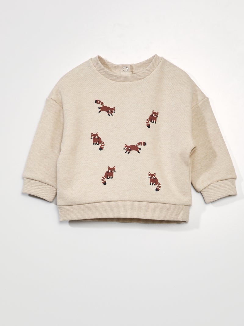 Felpa oversize in tessuto felpato leggero BEIGE - Kiabi