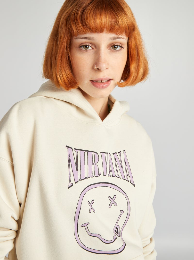 Felpa oversize 'Nirvana' BIANCO - Kiabi