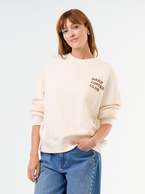Felpa oversize stampata - Kiabi