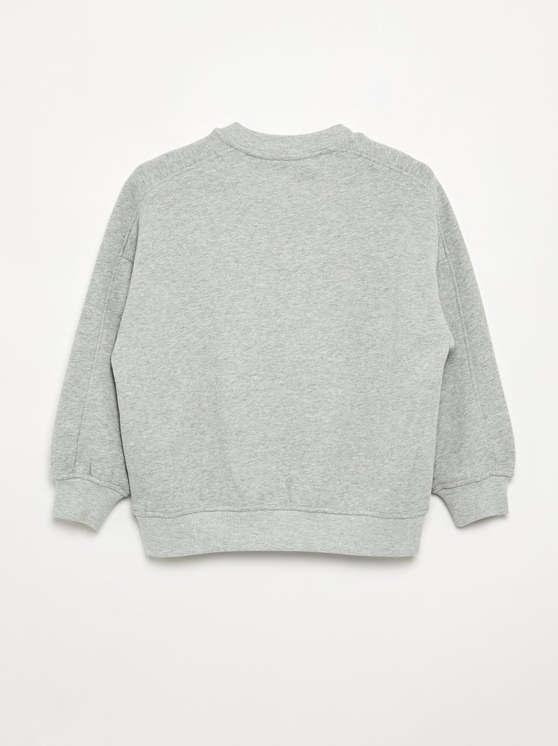 Felpa oversize stampata Grigio - Kiabi