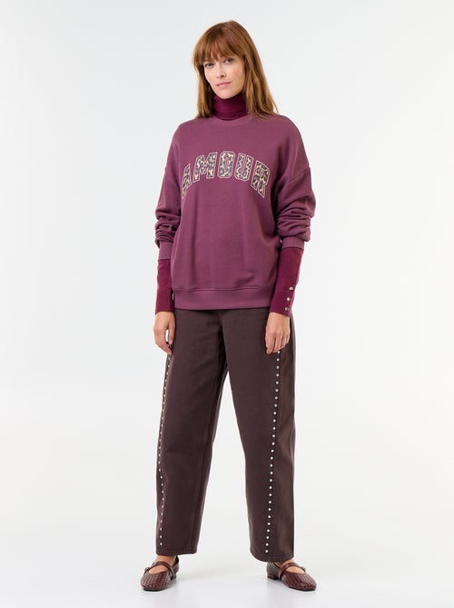 Felpa oversize stampata - Kiabi