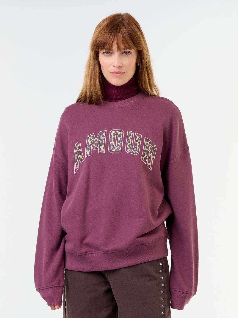 Felpa oversize stampata Rosa - Kiabi