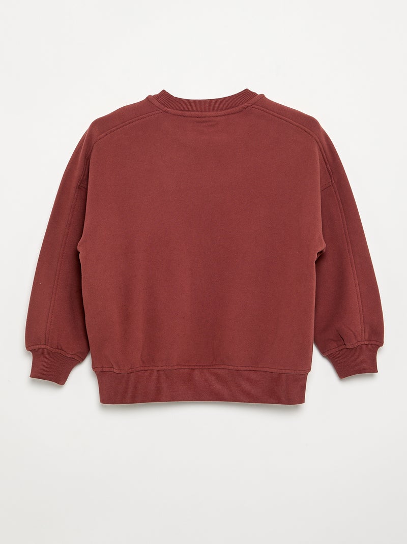 Felpa oversize stampata Rosso - Kiabi