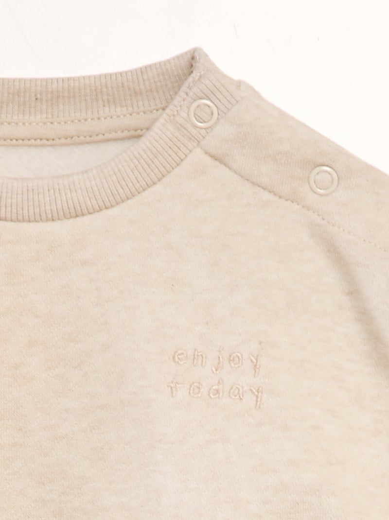 Felpa oversize tinta unita BEIGE - Kiabi