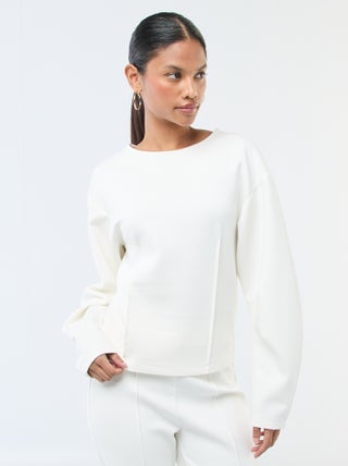 Felpa peplo a girocollo