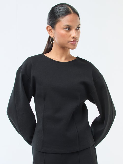 Felpa peplo con collo rotondo - Kiabi