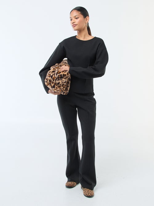 Felpa peplo con collo rotondo - Kiabi