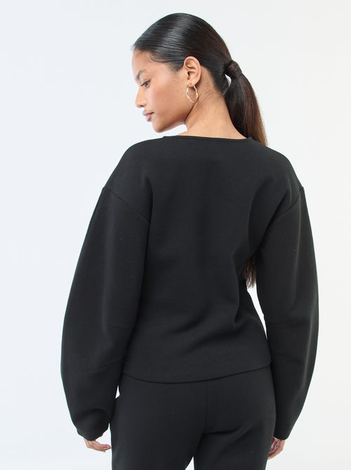 Felpa peplo con collo rotondo - Kiabi