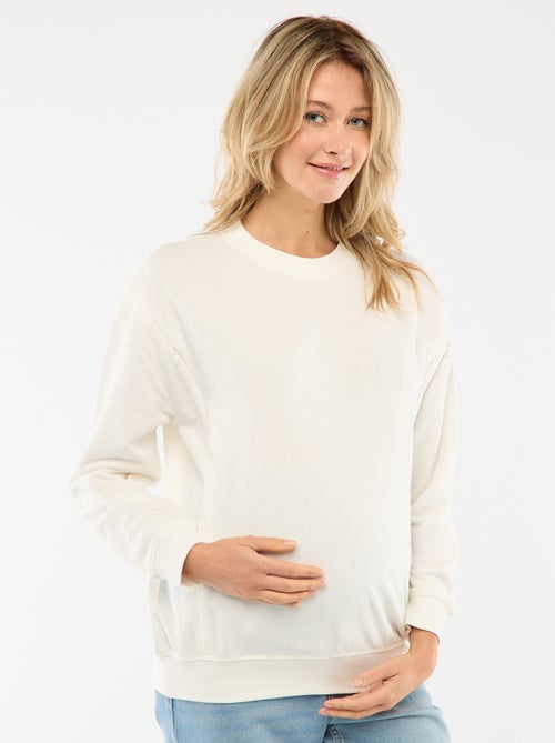 Felpa per allattamento in felpa garzata - Kiabi