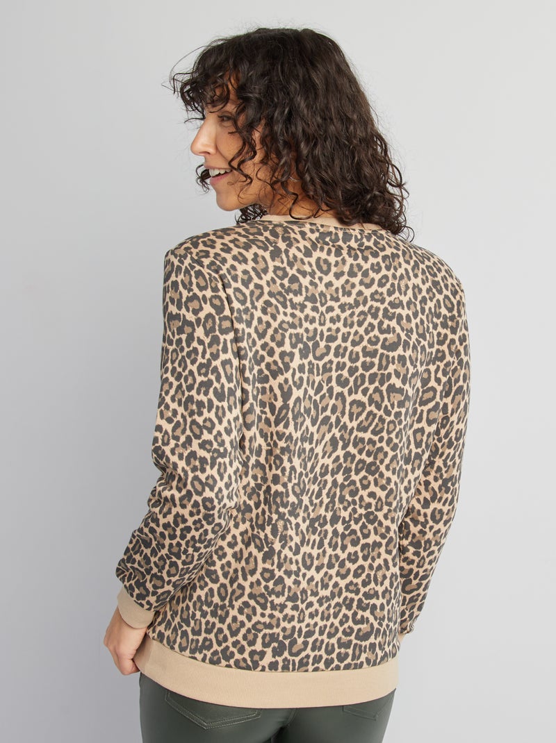 Felpa per l'allattamento con zip BEIGE - Kiabi