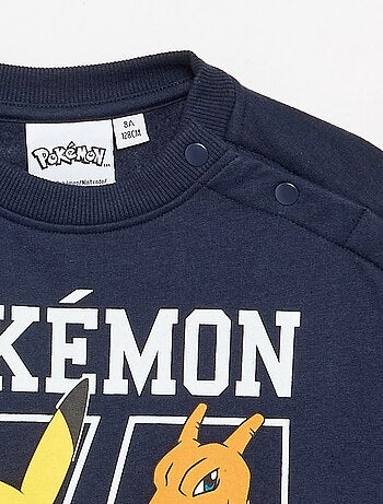 Felpa "Pokémon" "Pikachu" & "Dracofeu" a girocollo