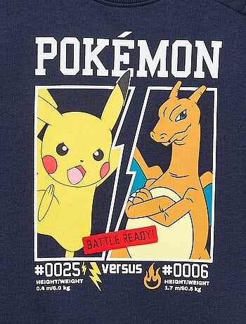 Felpa "Pokémon" "Pikachu" & "Dracofeu" a girocollo
