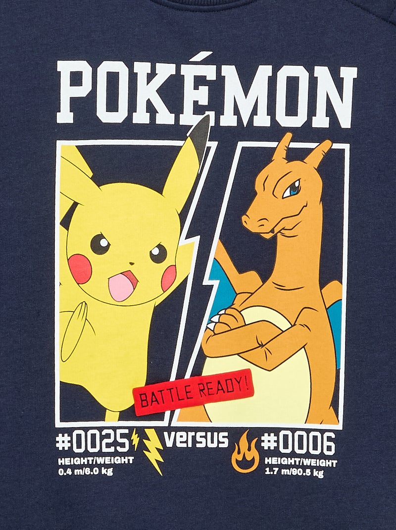 Felpa "Pokémon" "Pikachu" & "Dracofeu" a girocollo Blu - Kiabi