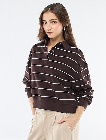 Felpa polo a righe