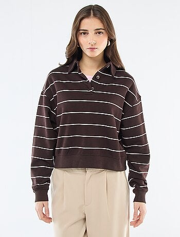Felpa polo a righe