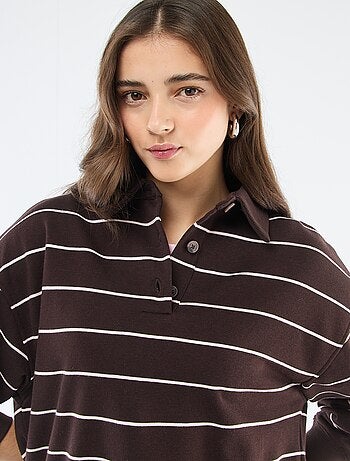 Felpa polo a righe