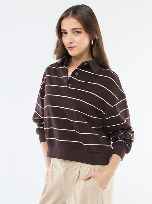 Felpa polo a righe - Kiabi