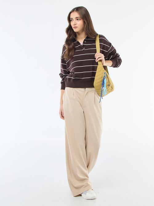 Felpa polo a righe - Kiabi