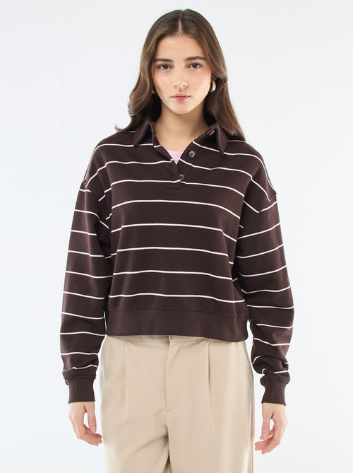 Felpa polo a righe - Kiabi