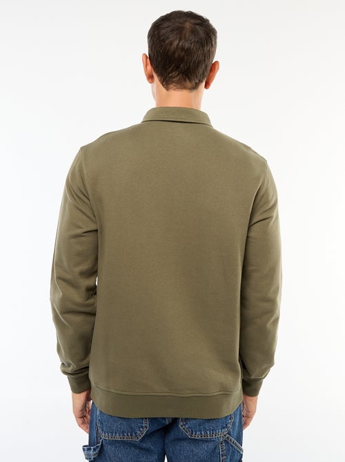 Felpa polo tinta unita a maniche lunghe - Kiabi