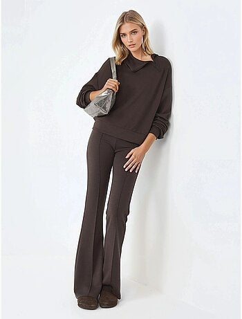 Felpa relaxed fit con collo con zip busem