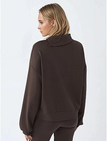 Felpa relaxed fit con collo con zip busem
