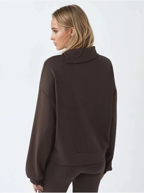 Felpa relaxed fit con collo con zip busem - Kiabi