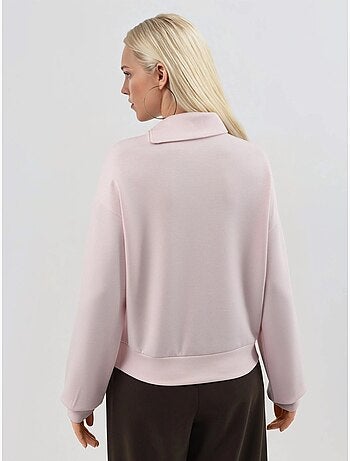 Felpa relaxed fit con collo con zip busem