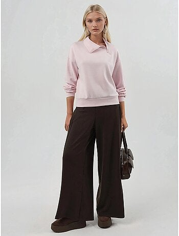 Felpa relaxed fit con collo con zip busem