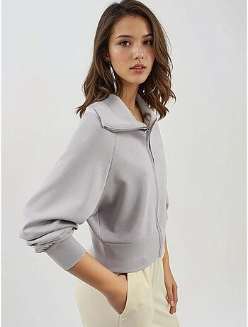 Felpa relaxed fit con zip busem